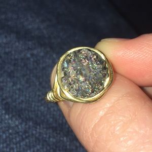 Handmade Purple Sparkle Druzy Ring Size 7